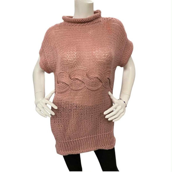 Hand Made Elegant Mauve Turtleneck Sweater Size L - Picture 1 of 1